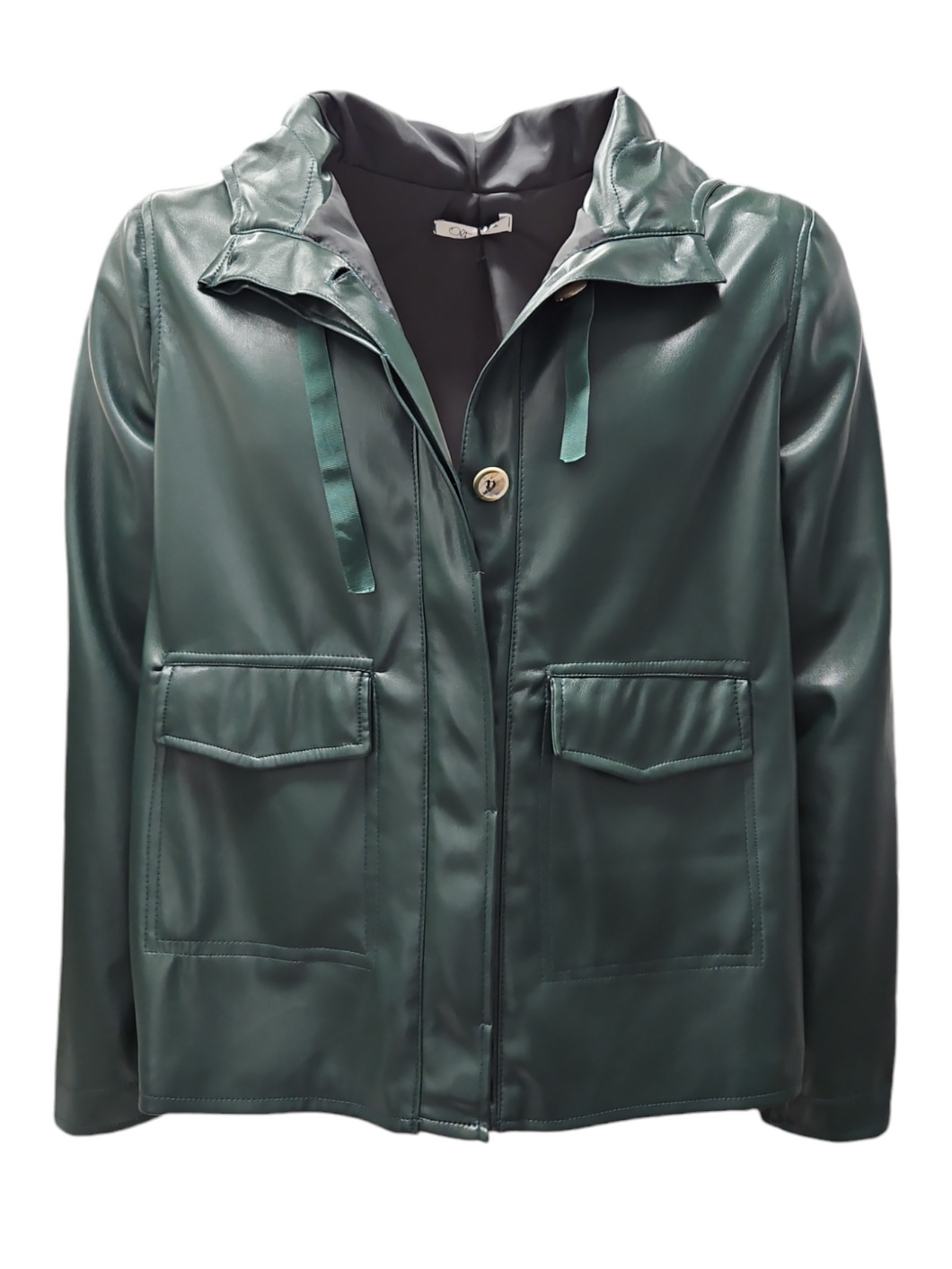 Giubbotto Bomber Donna in Ecopelle Verde